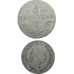 František II. 1792-1835, 6 krejcar 1795 A + 3 krejcar 1833 A (-2/1-)