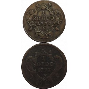 František II. 1792-1835, 1 soldo 1797 F (2/2) + 1 soldo 1799 H (1/1) 2ks