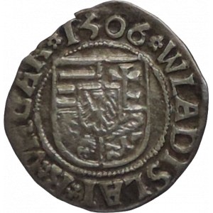 Vladislav II. Jagellonský , denár 1506 K-H