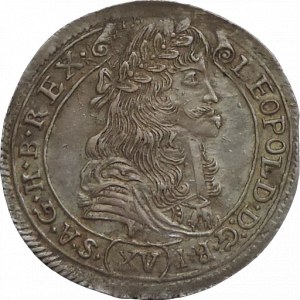 Leopold I. 1657-1705, XV krejcar 1678 KB krásná patina