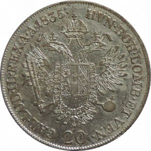 František II. 1792-1835, 20 krejcar 1835 E