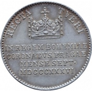 Ferdinand V. 1835-1848, AR Malý žeton na českou korunovaci v Praze 7.9.1836