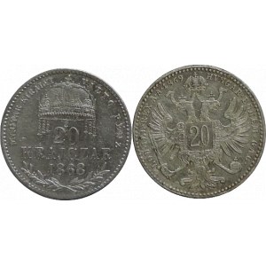 FJI 1848-1916, 20 krejcar 1868 KB