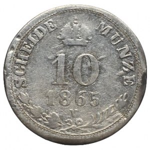 FJI 1848-1916, 10 krejcar 1865 V