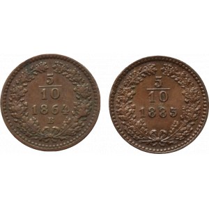 FJI 1848-1916, 5/10 krejcar 1864 B