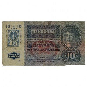 ČSR 1918-1939 kolkované, 10 Kč 1915 (kolek 1919)