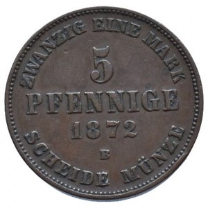 Mecklenburg-Schwerin, Friedrich Franz II. 1842-1883, 5 pfennig 1872 B