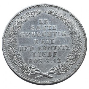 Sasko-Albertinská linie, Fridrich August II. 1836-1854, AR úmrtní medaile 9.8.1854 - poprsí zprava