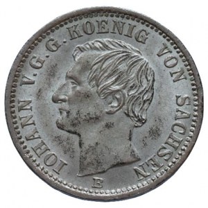 Sasko-Albertinská linie, Johann 1854-1873, 1/6 taler 1866 B