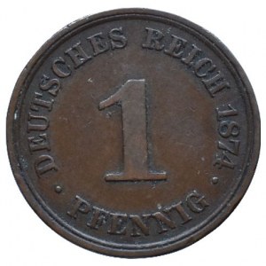 NĚMECKO - CÍSAŘSTVÍ, 1 pfennig 1874 A