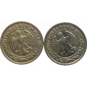 NĚMECKO - VÝMARSKÁ REPUBLIKA, 50 Pfennig 1928 D