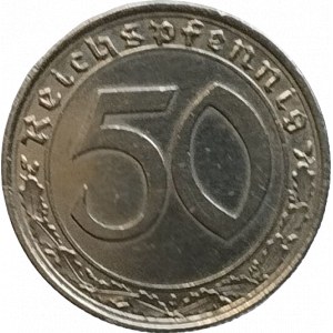 NĚMECKO - III. ŘÍŠE, 50 Pfennig 1939 A