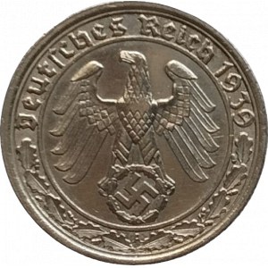 NĚMECKO - III. ŘÍŠE, 50 Pfennig 1939 A