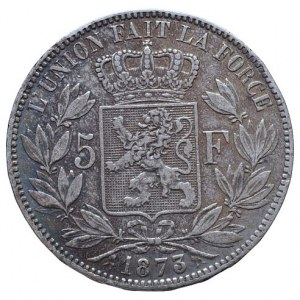 Belgie, Leopold II. 1865-1909, 5 frank 1873