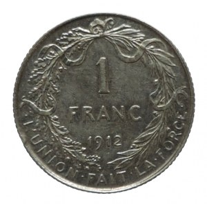Belgie, Albert 1909-1934, 1 frank 1912