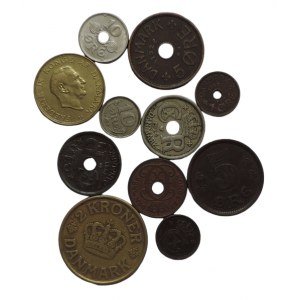 Dánsko, Christian X. 1863-1906, konvolut 10 mincí