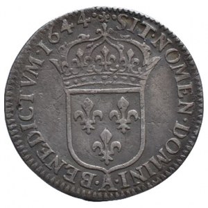 Francie, Ludvík XIV. 1643-1715, 1/12 Ecu 1644 A Paříž