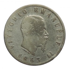 Itálie, Viktor Emanuel II. 1861-1878, 2 Lira 1863