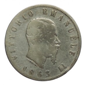 Itálie, Viktor Emanuel II. 1861-1878, 2 Lira 1863
