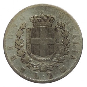 Itálie, Viktor Emanuel II. 1861-1878, 2 Lira 1863