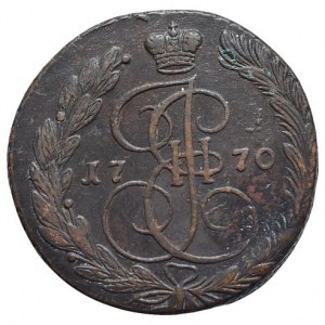 Rusko, Kateřina II. 1762-1796, 5 kopějka 1770 EM Jekatěrinburg