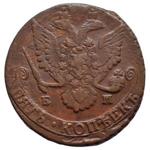 Rusko, Kateřina II. 1762-1796, 5 kopějka 1787 EM Jekatěrinburg