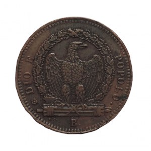 Římská republika 1849, 3 Baiocchi 1849 B patina R