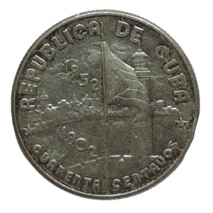 Kuba, 40 centavos 1952 Ag