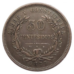 Uruguay, 50 centimos 1877