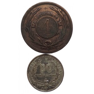 Uruguay, 20 centimos 1893