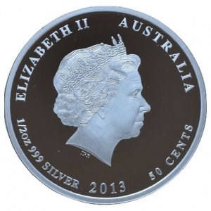 Austrálie, 50 cent 2013 - Modropláštík Modrofialový
