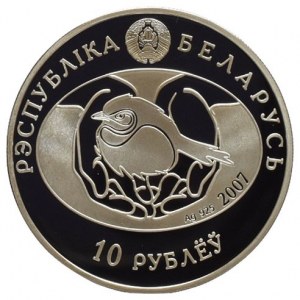 Bělorusko, 10 rubl 2007 - Slavík