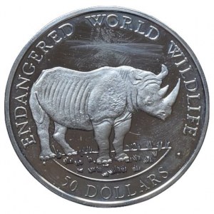 Cookovy ostrovy, 50 dolar 1990 - Nosorožec