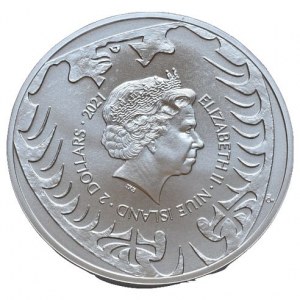 Česká republika / Niue, 2 dolar 2021 - Český lev/Alžběta II.