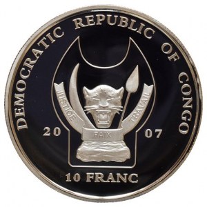 Kongo, 10 francs 2007 - Antilopa