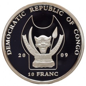 Kongo, 10 francs 2009 - Dikobraz