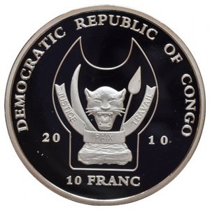 Kongo, 10 francs 2010 - Okapi