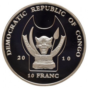 Kongo, 10 francs 2010 - Hyena