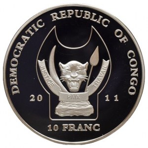 Kongo, 10 francs 2011 - Delfín