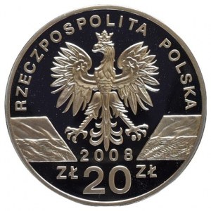 Polsko, 20 zlotých 2008 - Sokol stěhovavý