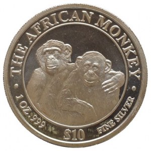 Somálsko, 10 dolarů 2000 - Šimpanz