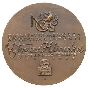 MEDAILE DLE AUTORŮ, J.Harcuba - AE Medaile 1989 - Josef Mánes/NG