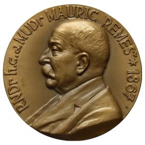 Medaile Olomouc, Pelikán J. - AE medaile MUDr M.Remeš nar.1867/muzejní spolek Olomouc svému předsedovi 1947