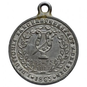 Medaile dle míst - zahraniční, I. německý pěvecký festival - Drážďany 1865