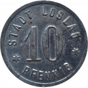 Odznaky, známky, žetony, jiné, Loslau (Slezsko) 10 pfennig 1918