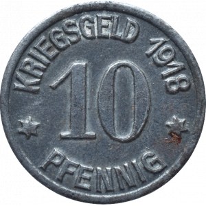 Odznaky, známky, žetony, jiné, Loslau (Slezsko) 10 pfennig 1918