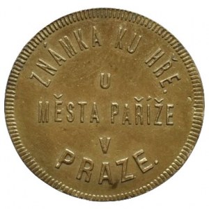 Odznaky, známky, žetony, jiné, Známka ku hře u města Paříže v Praze