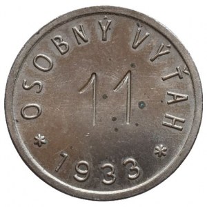 Odznaky, známky, žetony, jiné, osobný výtak 1933