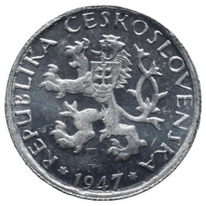 Repliky/kopie mincí, 1 Kč 1947 Al