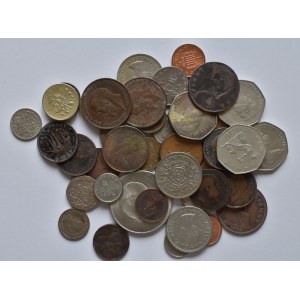 Konvoluty mincí, konvolut mincí V.Británie - 47 ks mincí